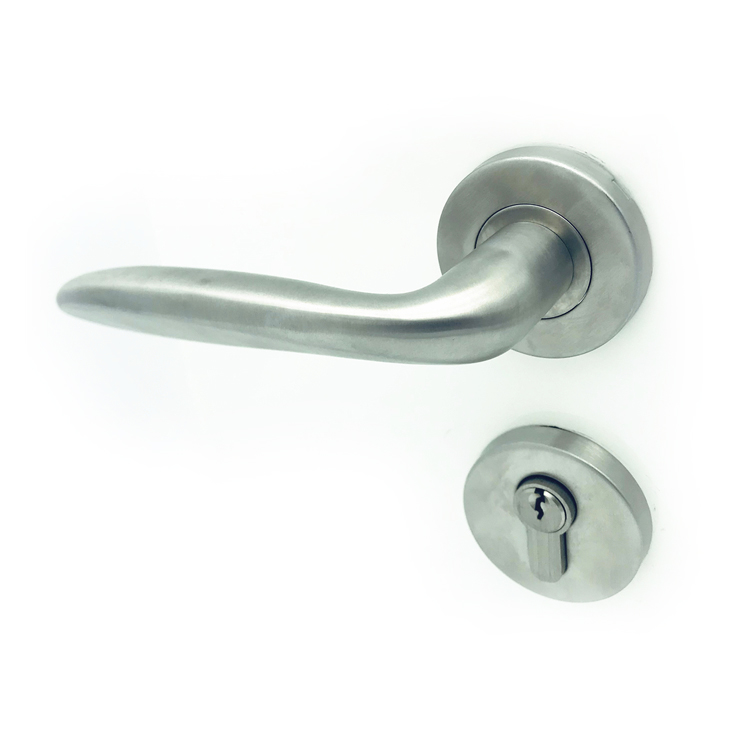 015Luxury Stainless steel door lock parts solid metal black interior door handles