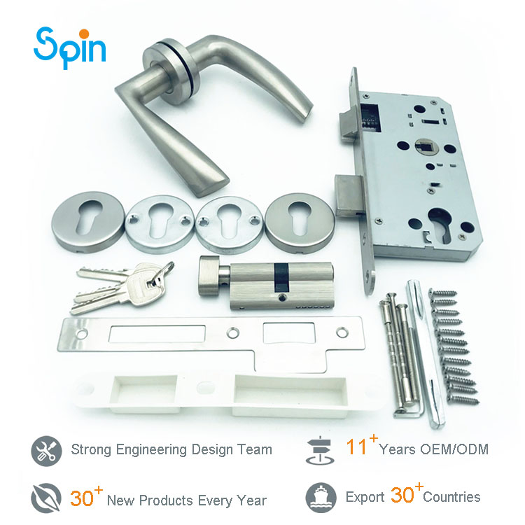 Most Popular Indonesia South Africa Long Plate Door Handle 85*45 Lock Body Mortise Aluminium Door Lock