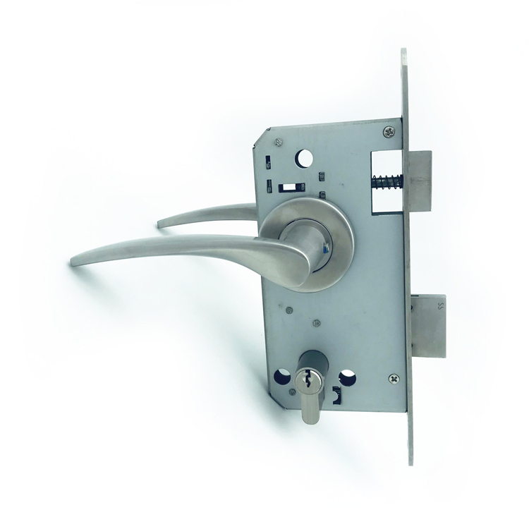 Swing tempered tubular latch entrance interior wooden door mortise lever handle lock for glass doors