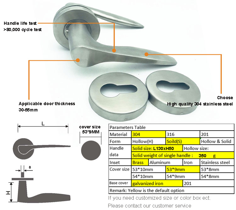 door lock handle set