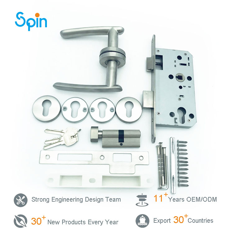 Sliding door european aluminum window wood brass push door handle and door lock sets for house
