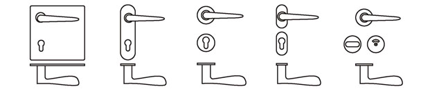 lock set with coin line door lever handle lock