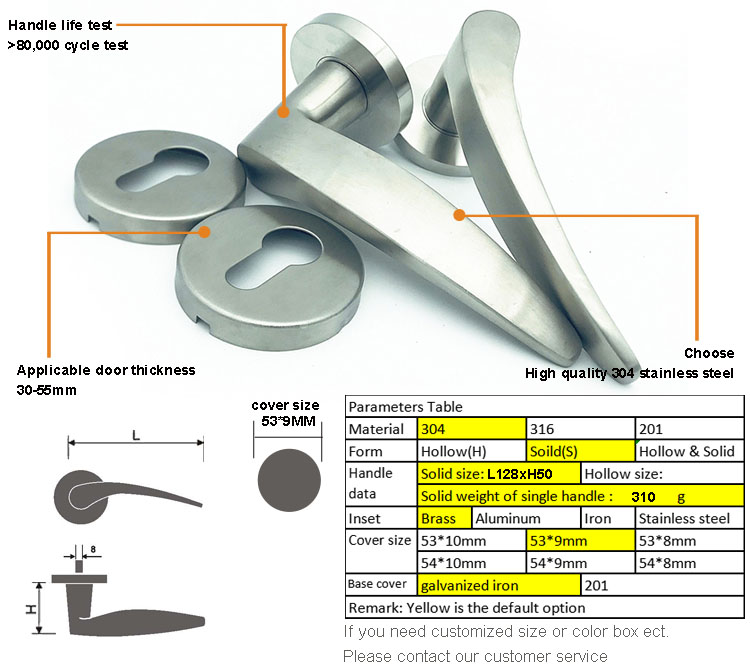 fashion design black door handles locks stainless
