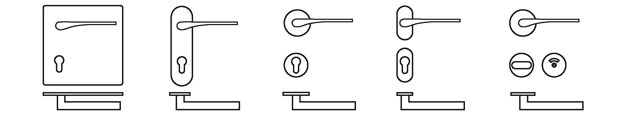 wood door handles lock set
