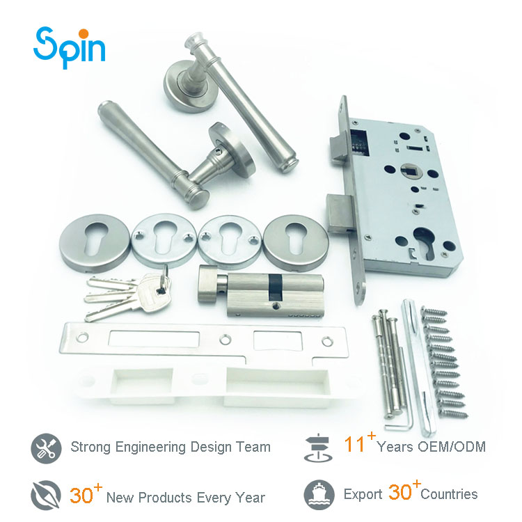 Saudi Arabia mortise square door pull handle lock handle set freezer door locks handle for cold room