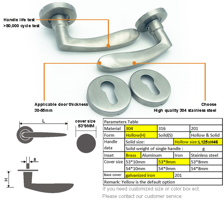 brass lever door handle mortise interior door lock