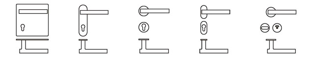 silver door handle interior button lock