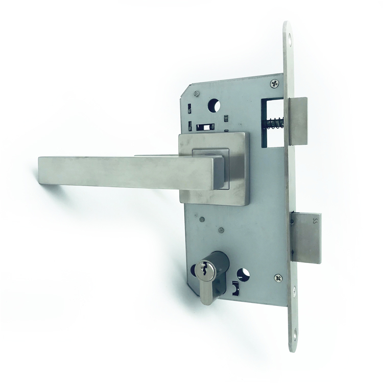 Smart swing tempered copper door handle locks set for sliding glass doors double sided fingerprint mortise lock door lock cylinder with computer keys