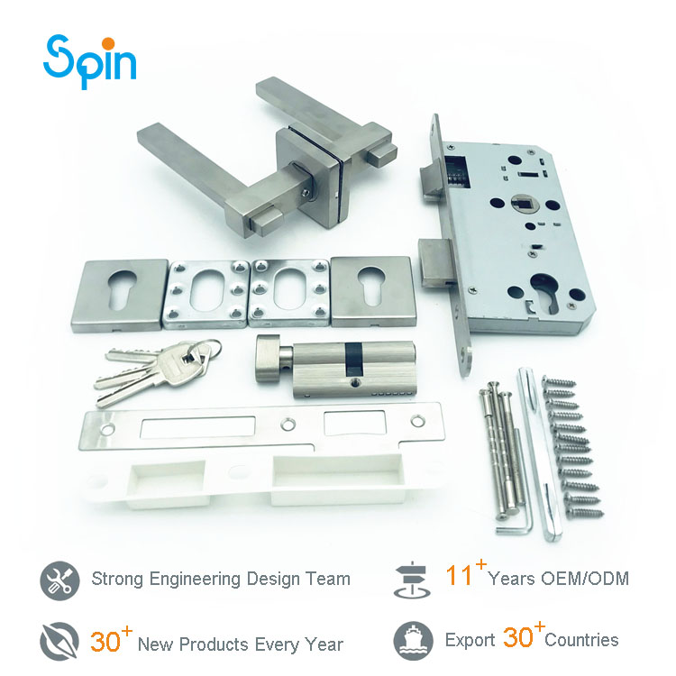 Caravan bedroom cabinet mortise tubular latch entrance door handle lever lock sliding glass front door lock set
