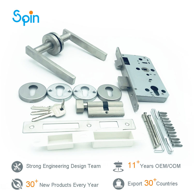 Turkey machine sliding locks and handles interior wooden door mortise lock lever handle with smart lock
