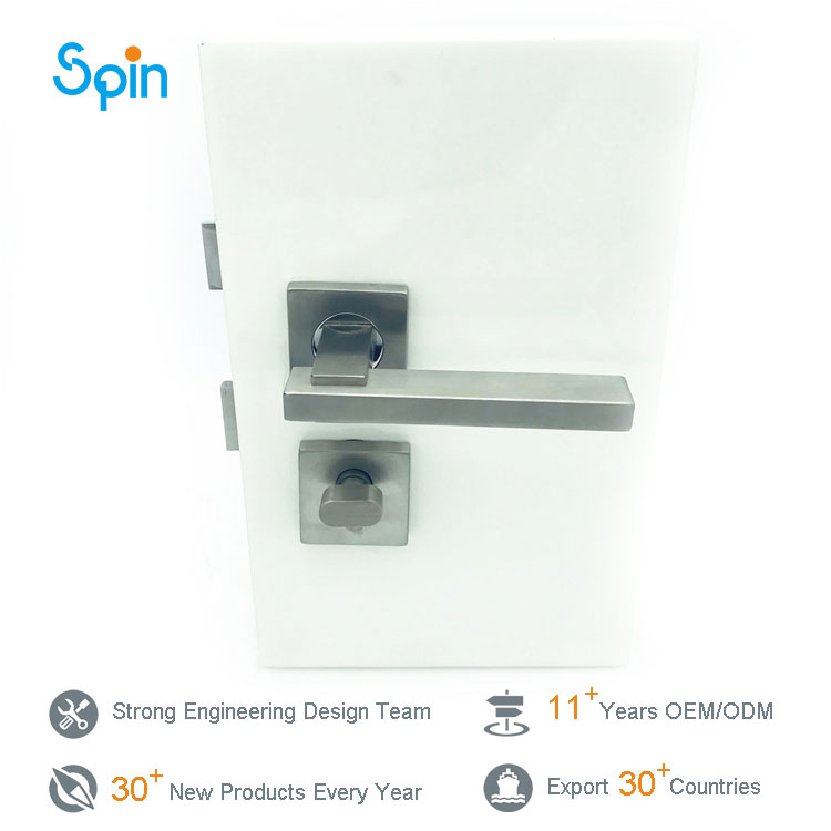 Home portable door lock security safety travel hotel dead bolt rv stainless steel square door lock set with keys