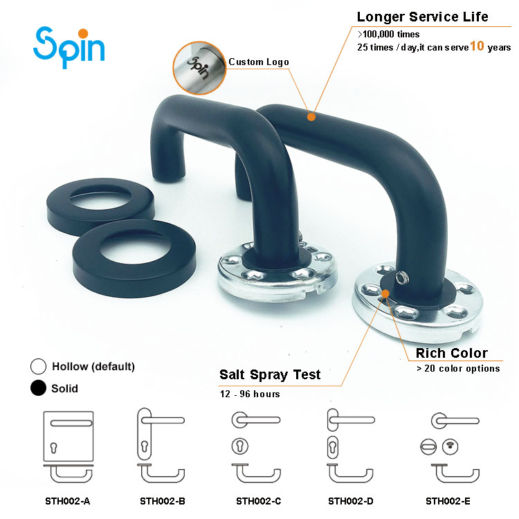 Room glass door back to back towel bar pull handle luxury modern black knob handle bathroom door handle knobs lock set