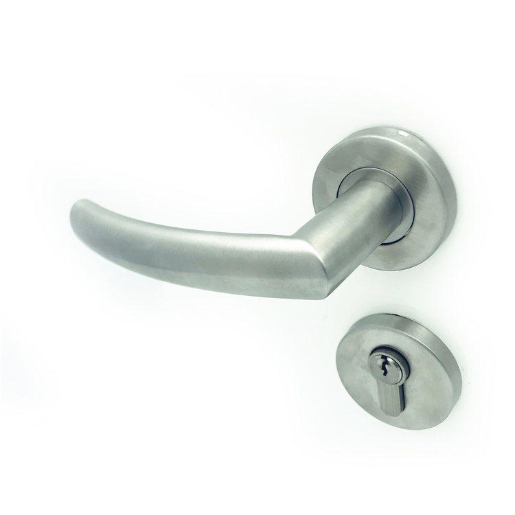 Luxury sliding room glass door single sided push handle towel bar interior wooden door mortise lock lever handle with leather handle