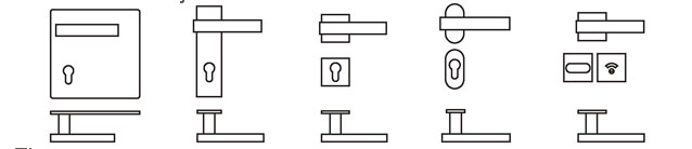 swing glass door lock set with cylinder and handle