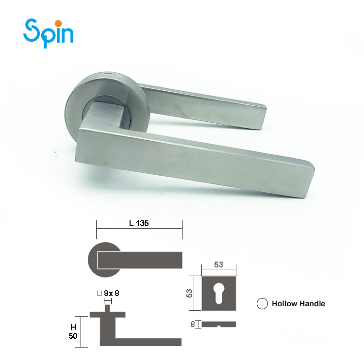 Smart door nobs handle lock stainless steel shower room glass door back to back long pull handle