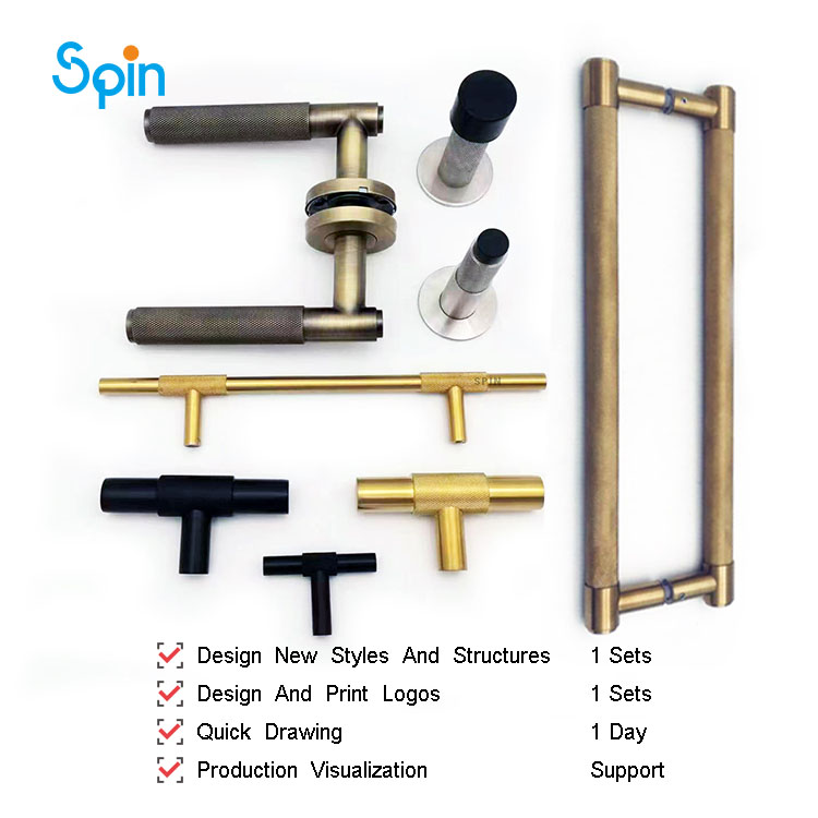 Smart door nobs handle lock stainless steel shower room glass door back to back long pull handle