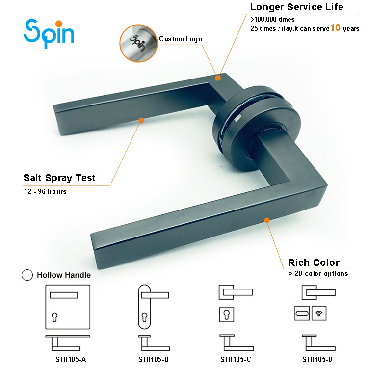 Smart door nobs handle lock stainless steel shower room glass door back to back long pull handle