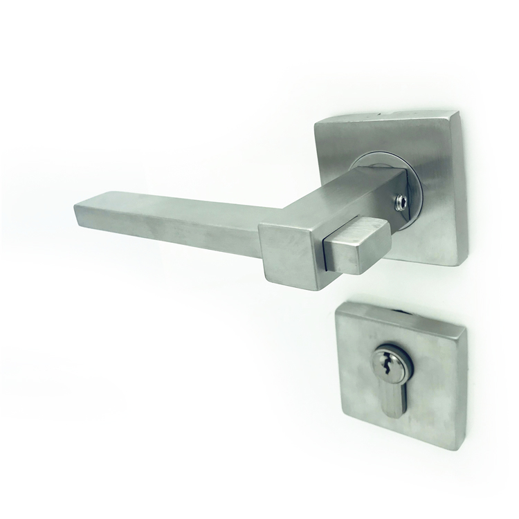 Door hardware stainless steel barn matter black glass door handle luxury modern fingerprint zinc alloy interior door handles with key lock