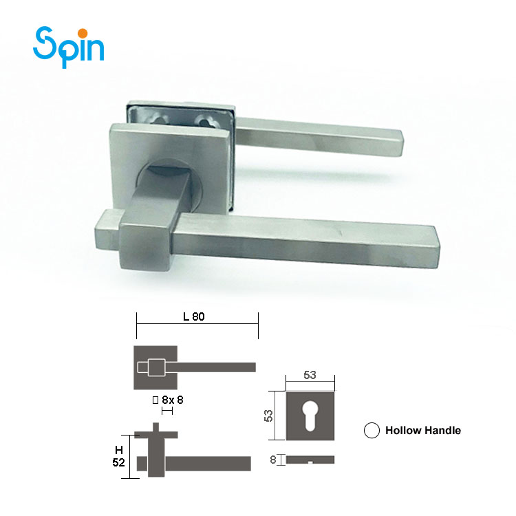 Door hardware stainless steel barn matter black glass door handle luxury modern fingerprint zinc alloy interior door handles with key lock