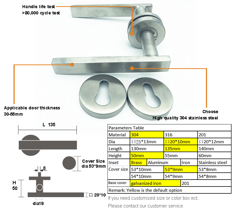 bathroom privacy keyless door handle lever lock