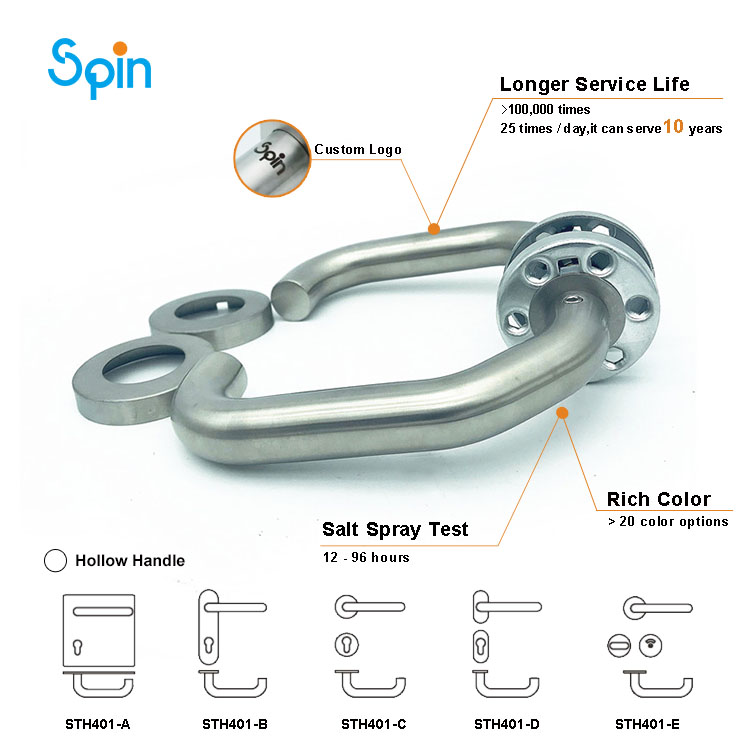 Design privacy door handle lock stainless steel modern entrance door pull fancy interior lever wooden door handles