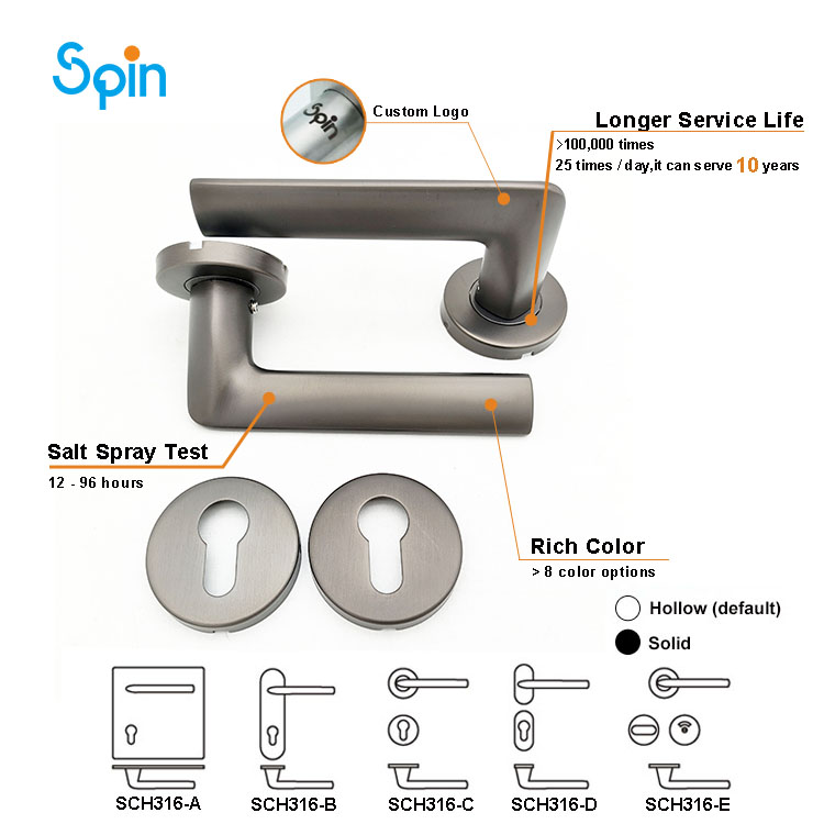317SF Glass door back to back towel bar pull handle exterior passage barn door handles turkey swing cylinder handle frameless glass door lock