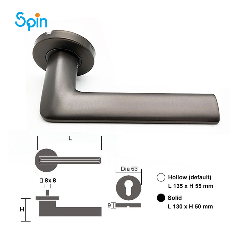 317SF Glass door back to back towel bar pull handle exterior passage barn door handles turkey swing cylinder handle frameless glass door lock
