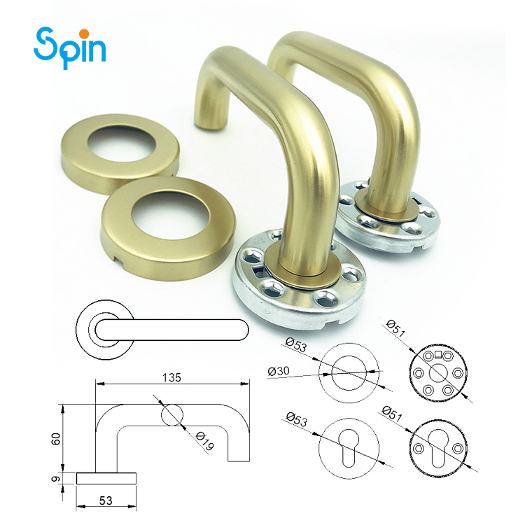 STH002 luxury interior 304 stainless steel window & door lever handle