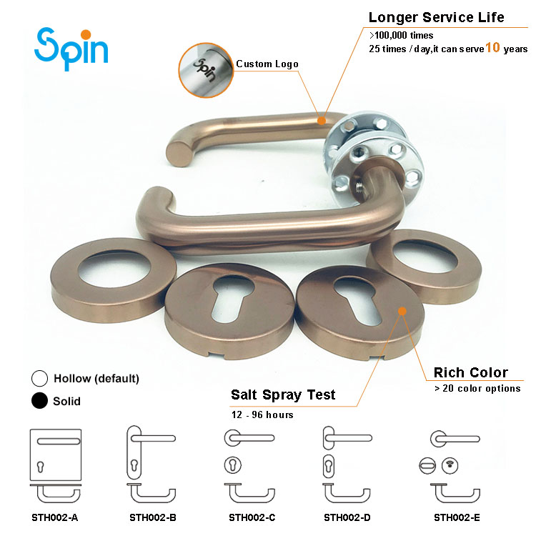 STH002 luxury interior 304 stainless steel window & door lever handle