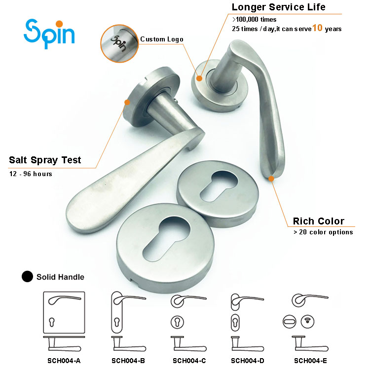 STH004 luxury interior 304 stainless steel window & door lever handle