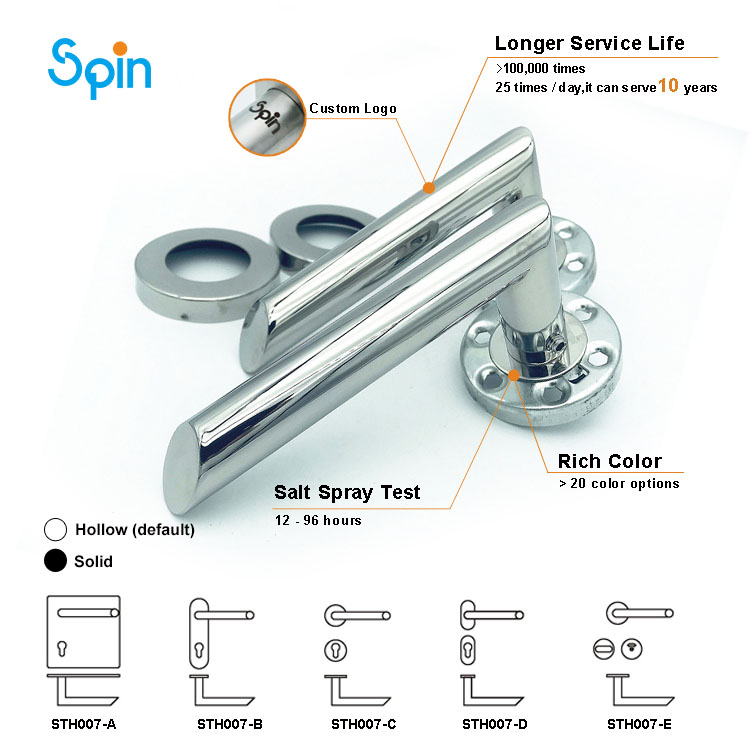 STH007 luxury interior 304 stainless steel window & door lever handle