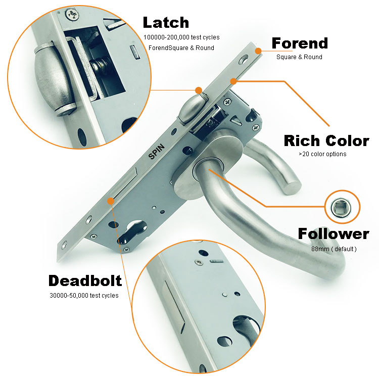 5572 euro fire rated gate door lock body split cylinder mortise lock for wooden door
