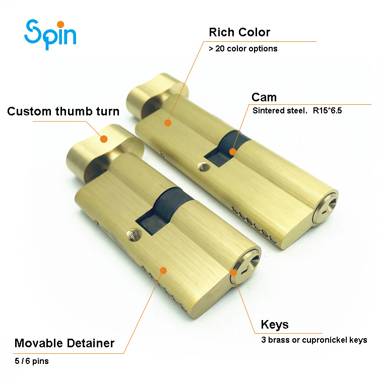 Brass Bronze Pin Mortise Door Lock Cylinder