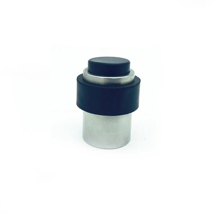 SDS06 Door Stop Buffer Satin Nickel Rubber Stainless Steel Door Stopper with Black Rubber