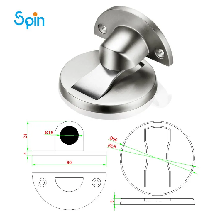 SDS14 transparent door window accessories hardware heavy duty holder silicone doors stop
