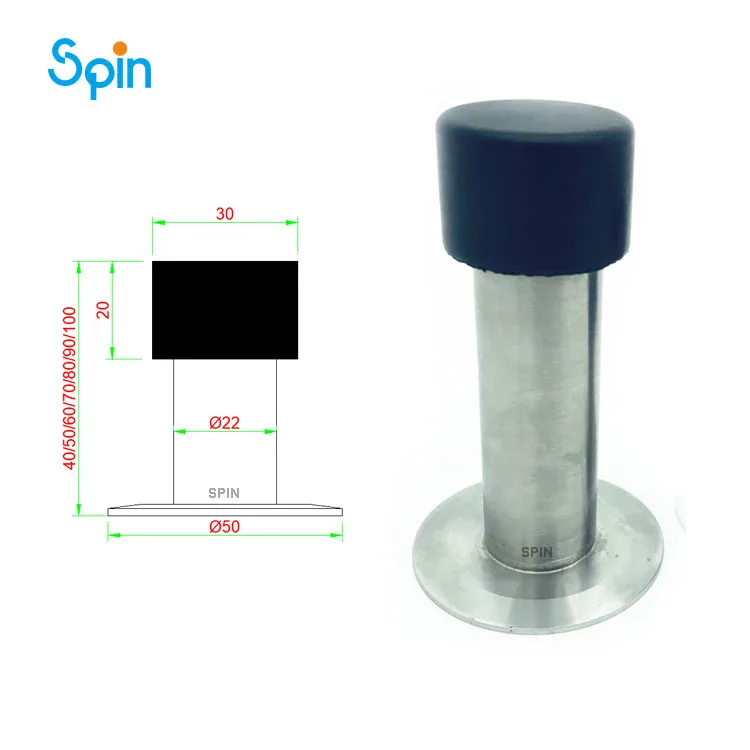 SDS26 Stainless Steel 3-inch Rigid Doors Stopper Satin Nickel Decorative Hidden Door Stop