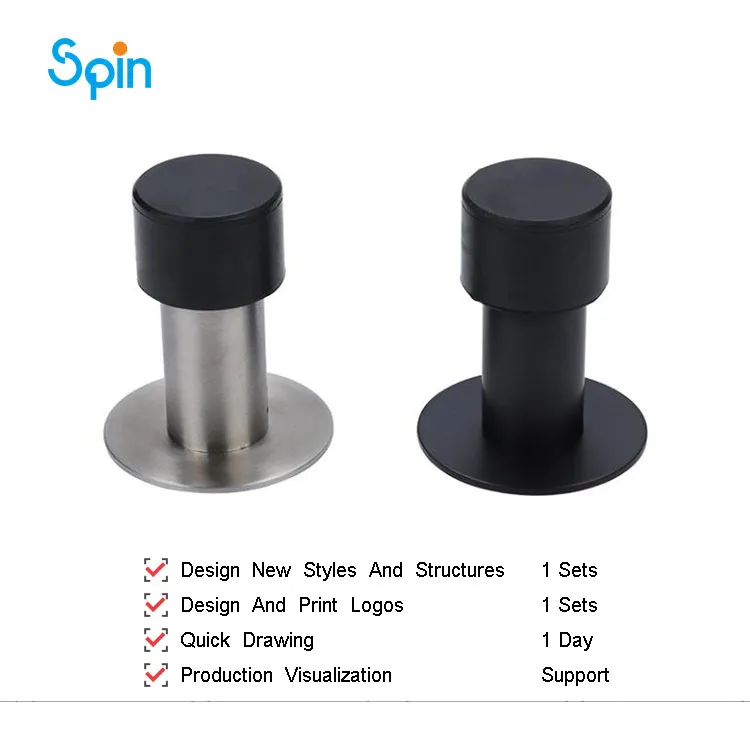 SDS26 Stainless Steel 3-inch Rigid Doors Stopper Satin Nickel Decorative Hidden Door Stop