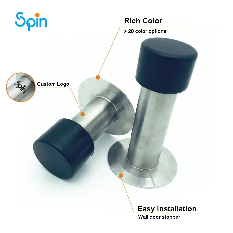 SDS26 Stainless Steel 3-inch Rigid Doors Stopper Satin Nickel Decorative Hidden Door Stop