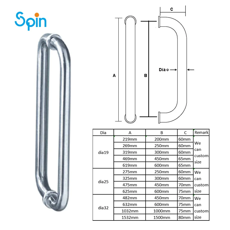 SPH03 Handle Pull Stainless Steel Locking Ladder 1-meter Big Gold Entry Door Handle Pull