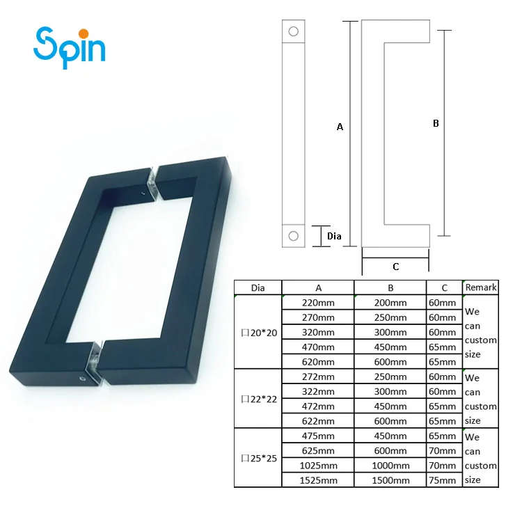 SPH11 Handle Glass Window Sliding Door Flush on One Side Stainless Steel 32 Glass Door Pull Handle
