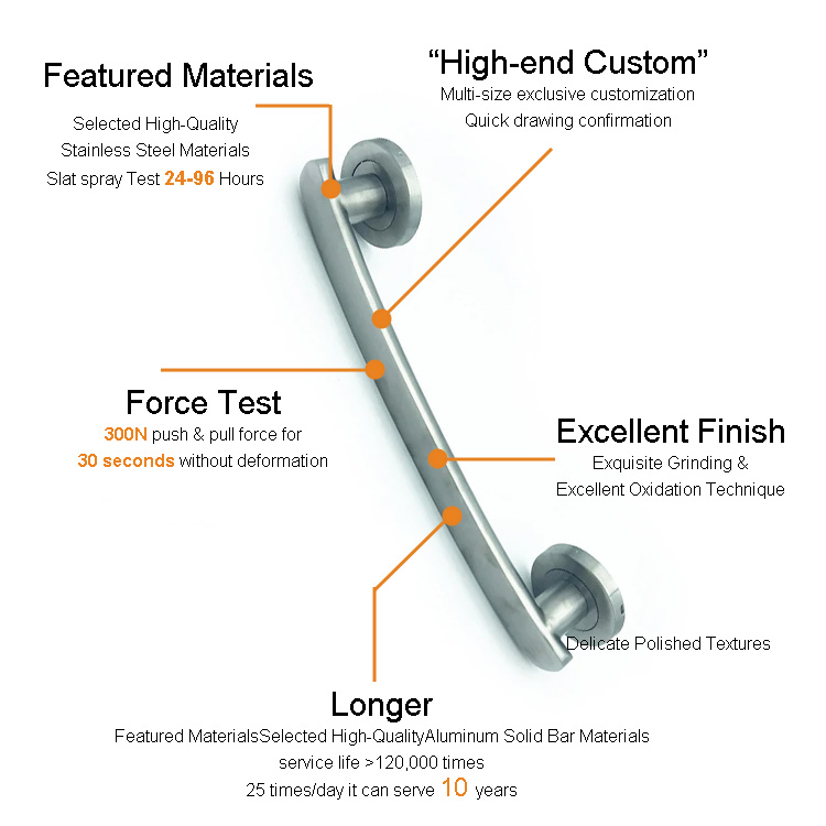 SPH154 Aluminum Partitions Doors Golden Color Luxury Ladder Pull Door Handle for Glass Door