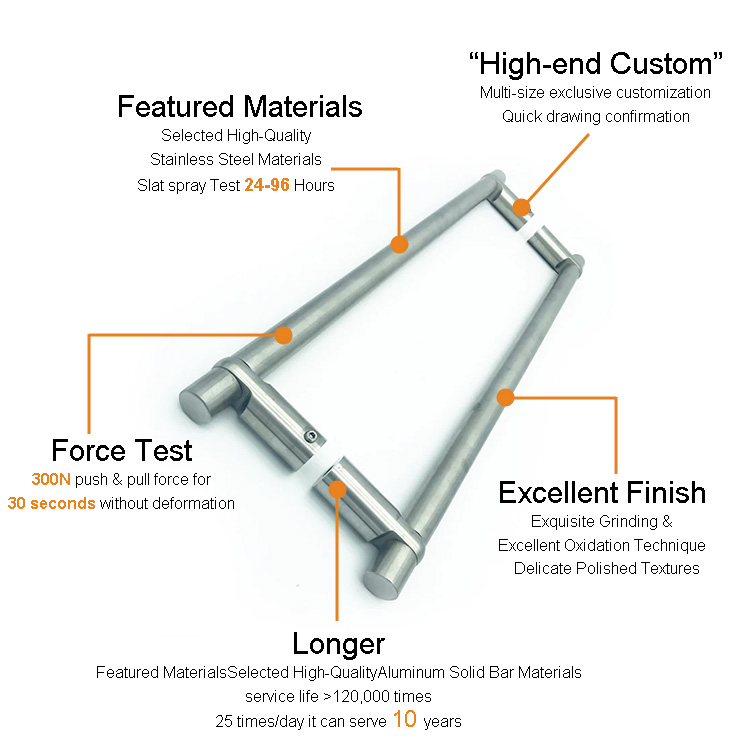 SPH26 Room Towel Bar Combination Cleaning Brush Bar Glass Door Straight Back-to-back Long Pull Handle
