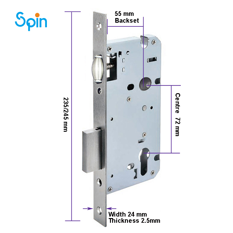 Roller Latch Mortice Lock Body