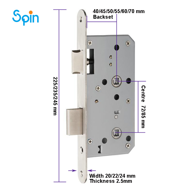 Bathroom Mortice Lock Body